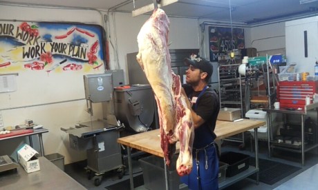 Separating the shoulder and arm sections. 