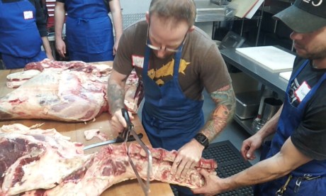 "Hoff" confidently breaking down his portion. 