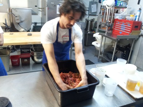 Greg mixing the Marguez batch. 