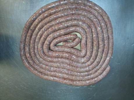 Finished product. Pork and pecorino sausage. 